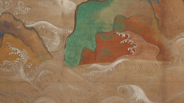 Woodblock print of waves
