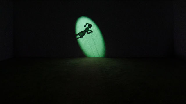 Image of multimedia installation with elements of shadow puppetry
