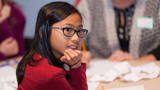 Girl wearing glasses