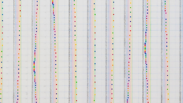 Abstract compositional print with vertically aligned dots