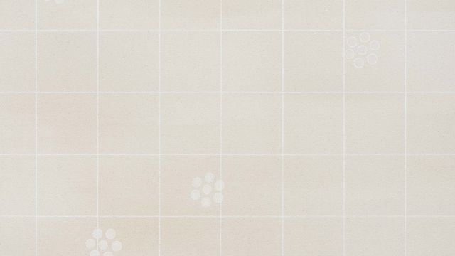 Light, neutral colored square grid with occasional flowers