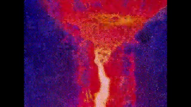 Colorful abstracted image in red and indigo