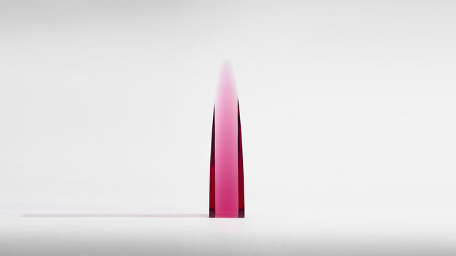 Pink object against a white background