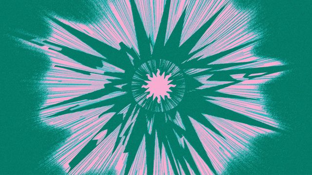 Green and pink starburst design