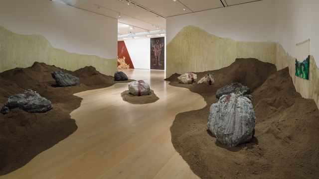 View of an exhibition in an art gallery