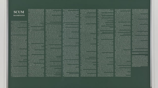 image of scum manifesto, white text against green background