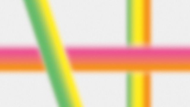 Blurred colorful lines intersect on a white background
