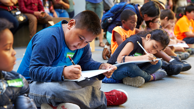 Students drawing