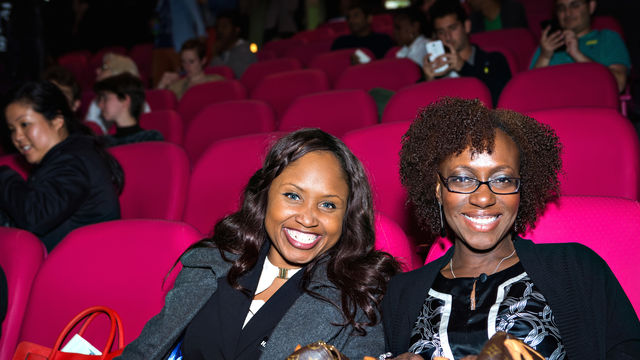 Friends sitting at the Billy Wilder Theater