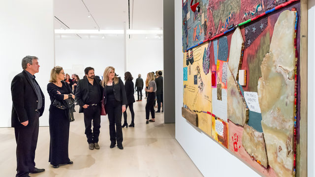 Members at Jimmie Durham opening