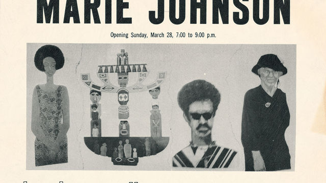 Announcement for Marie Johnson (Calloway) exhibition at Brockman Gallery, Los Angeles, 1971