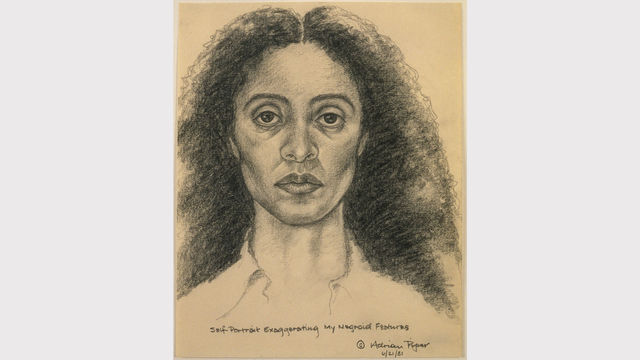 Adrian Piper, Self-Portrait Exaggerating My Negroid Features, 1981. Pencil on paper. 10 × 8 in. (25.4 × 20.3 cm). The Eileen Harris Norton Collection. © Adrian Piper Research Archive Foundation Berlin.