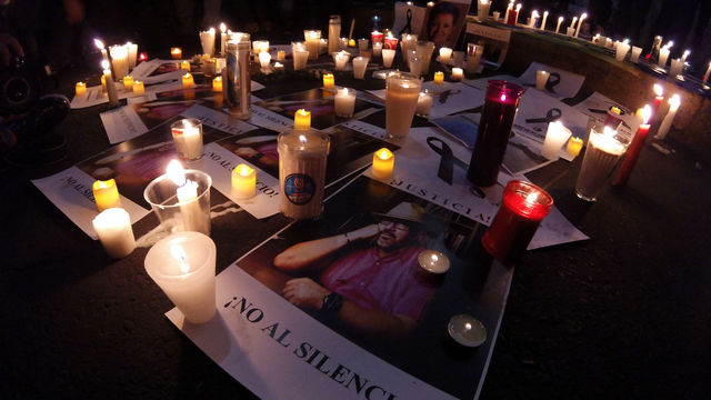 Demonstration outside Secretaria de Gobernación (Secretary of Governorship) against Mexican journalist Javier Valdez murdering, occured in Culiacán, Sinaloa on May 15th, 2017.