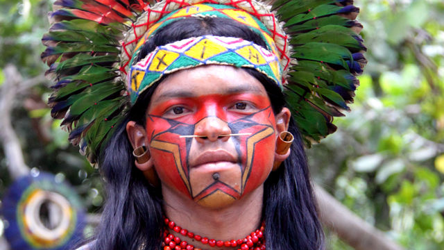 Member of the Pataxó tribe from South America, Bahia province, Brasil