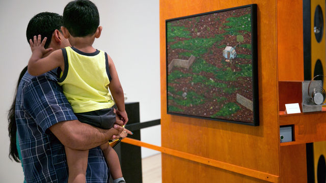 Family at the museum