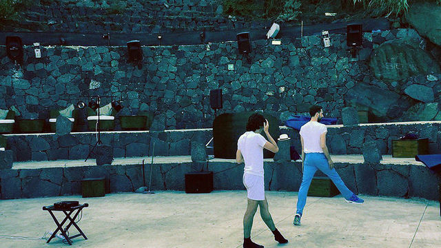 Christodoulos Panayiotou rehearsing with Jean Capeille