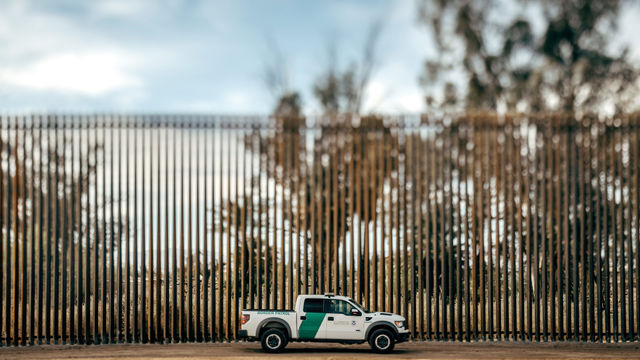 Section of wall in Calexico, California along the US-Mexico border