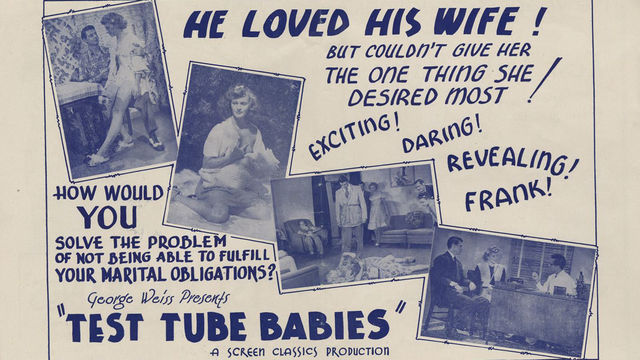 Promotional art for "Test Tube Babies" (1948) Dir. W. Merle Connell