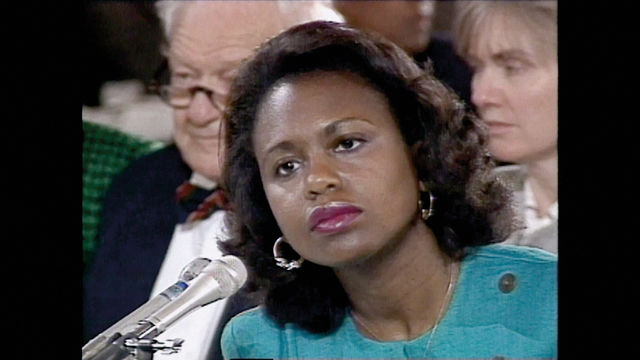 Anita Hill testifying before Congress in 1991