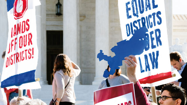 Citizens protesting gerrymandering