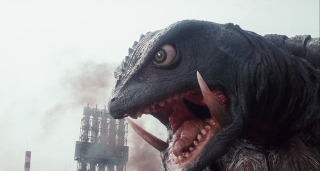 The fearsome face of Gamera, a giant rocket turtle