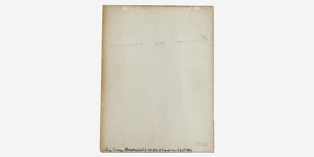 A bare paper with Aram Saroyan's name stamped across it