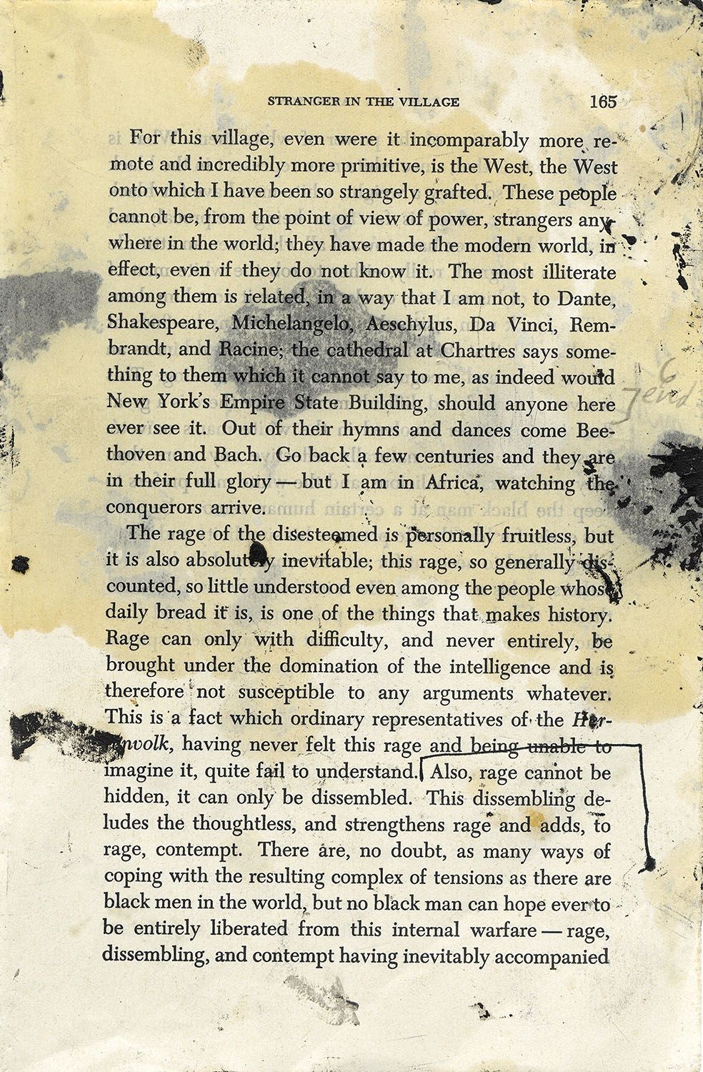 A page from a book 'Stranger in the Village'