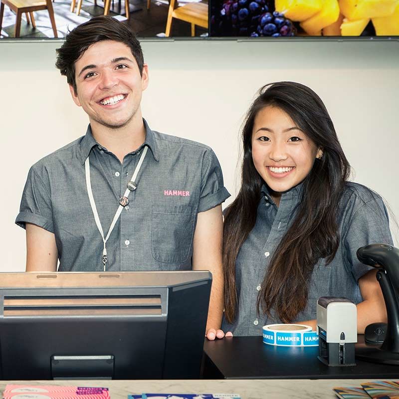 Visitor experience representatives at the Hammer