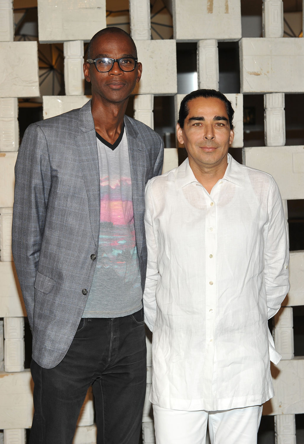 Artist Mark Bradford (L) and Allan Di Castro attend the Hammer Museum Gala in Garden sponsored by Bottega Veneta at Hammer Museum on October 10, 2015 in Westwood, California. (Photo by Donato Sardella/Getty Images for Hammer Museum)