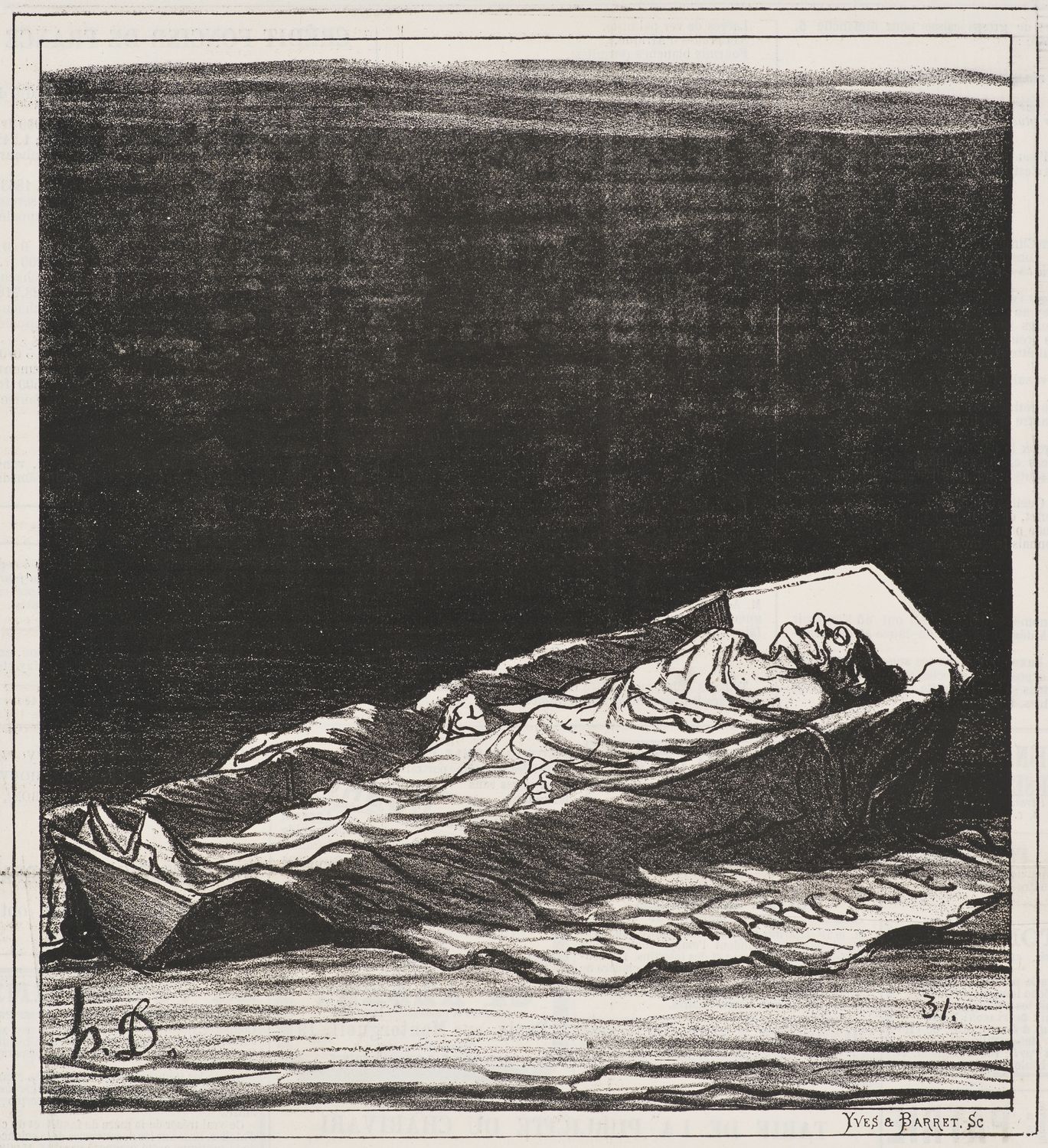 Honoré Daumier, Meanwhile They Keep Insisting That She [the Monarchy] Has Never Been Better! (Et pendant ce temps-là ils continuent à affirmer qu’elle ne s’est jamais mieux portée!)