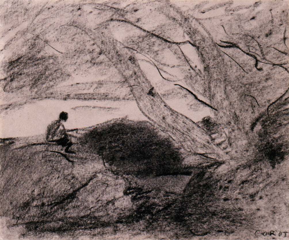 Jean-Baptiste-Camille Corot. The Dreamer (Le songeur), 1854-1860.