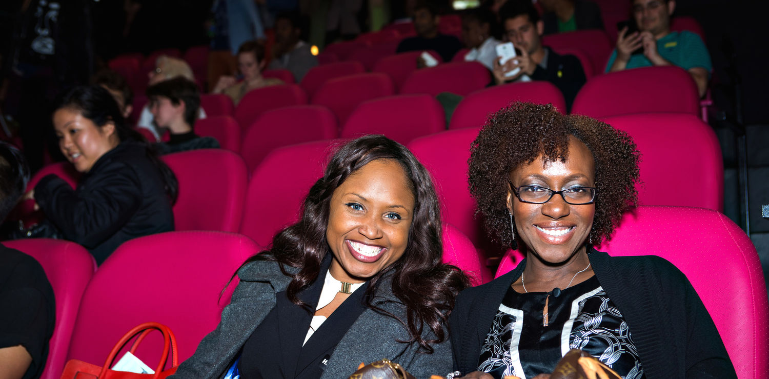 Friends sitting at the Billy Wilder Theater