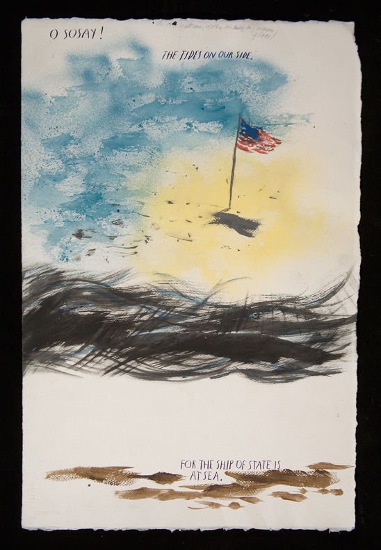 Raymond Pettibon, No Title (O sosay! The), 2005. Pen and ink drawing on paper. 22 1/2 x 14 3/4 in. (57.2 x 37.5 cm). Hammer Museum, Los Angeles. Purchase.