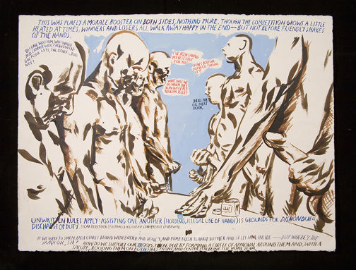 Raymond Pettibon, No Title (This was purely), 2006. Pen and ink drawing on paper. 22 1/2 x 30 in. (57.2 x 76.2 cm). Hammer Museum, Los Angeles. Purchase.