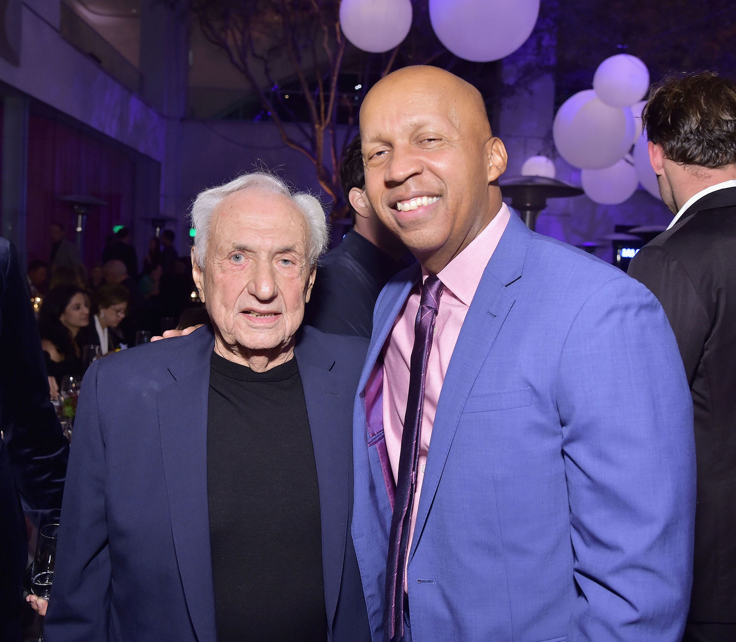 Frank Gehry (L) and Bryan Stevenson attend the Hammer Museum 16th Annual Gala in the Garden with generous support from South Coast Plaza at the Hammer Museum on October 14, 2018 in Los Angeles, California. (Photo by Stefanie Keenan/Getty Images for Hammer Museum)