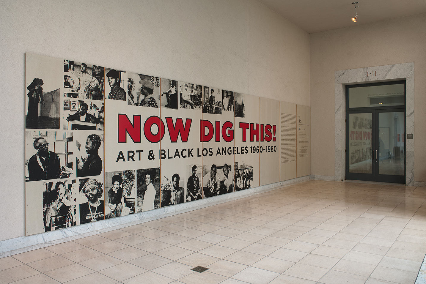 Exhibition entryway sign. Installation view at the Hammer Museum, Los Angeles