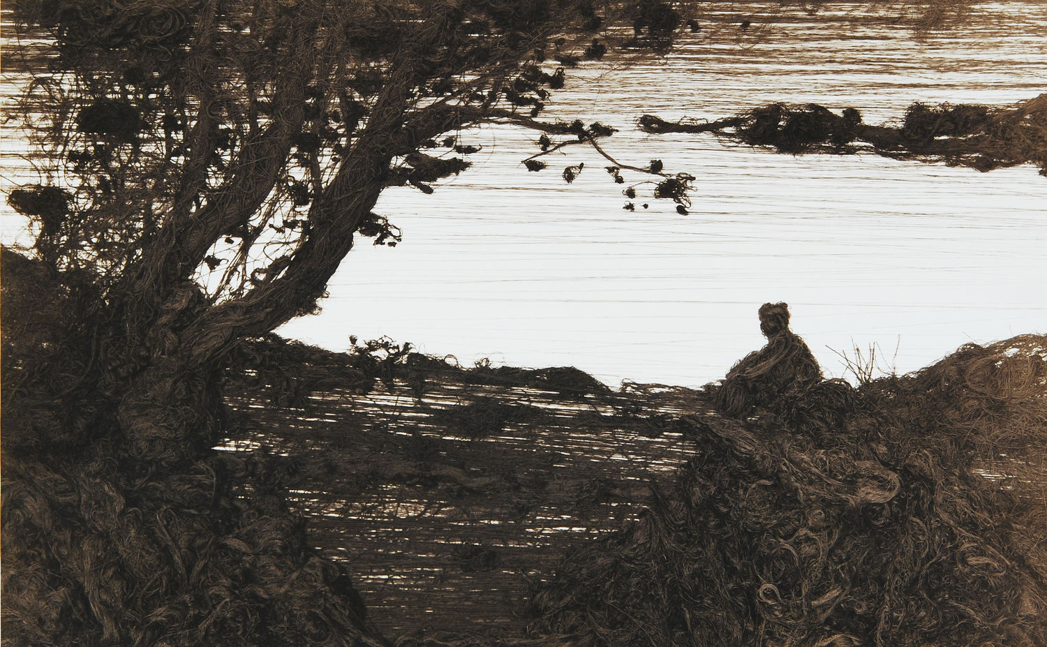 16,000 Yards (Le Songeur), After a 1854 Cliché-Verre by J.B.C. Corot, by Vik Muniz