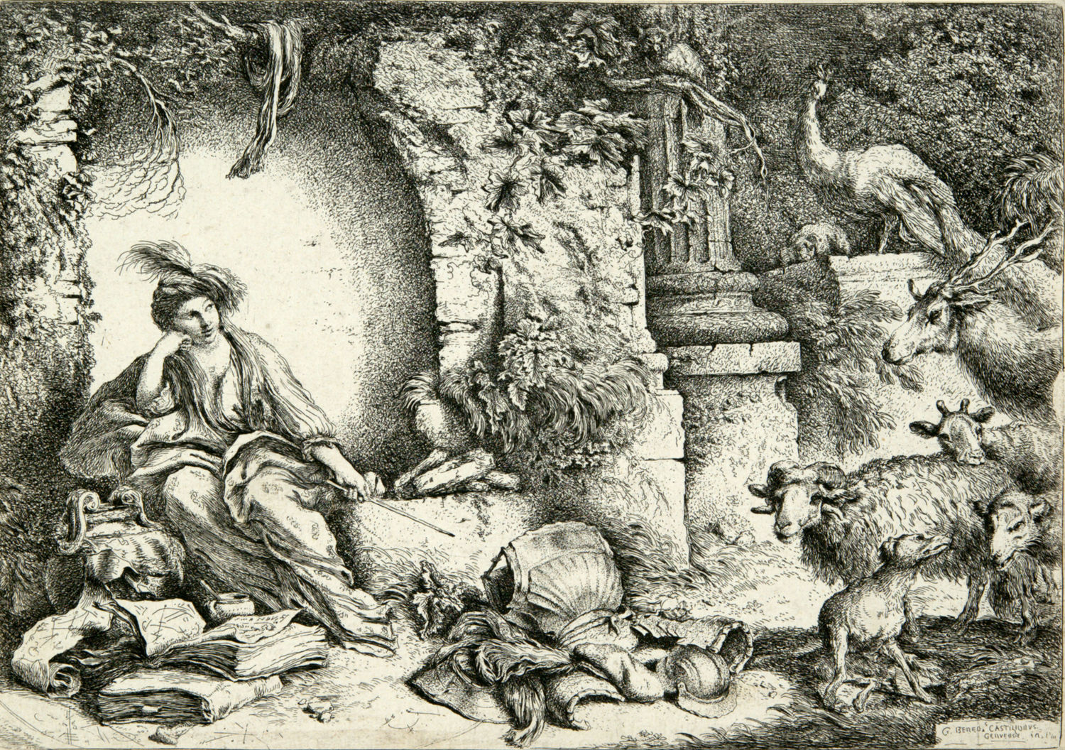 Giovanni Benedetto Castiglione, Melancholia or Circe Turning Ulysses’s Men into Animals, 17th century