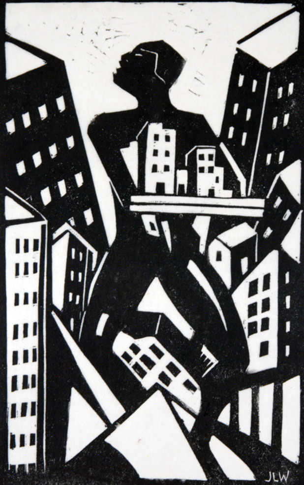James Lesesne Wells
Large Figure and Buildings, n.d.