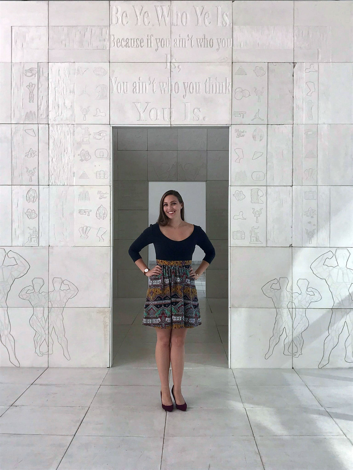 Jessica Cook in Lauren Halsey's installation