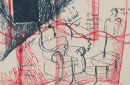 A Paul McCarthy sketch in red and black