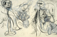 A large sketch in charcoal