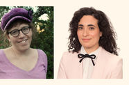 Side-by-side photo portraits of author and activist Julia Serano on the left and author Koa Beck on the right.