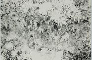 Black and white drawing of flowers