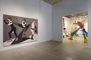 Art exhibit with colorful post modern work