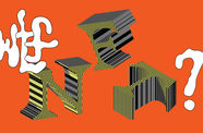 Typographic illustration that reads "WTF NFT?" on a read background