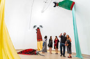 Visitors in an art gallery