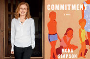 Photo of Mona Simpson alongside the cover of her book Commitment