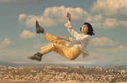 Image of a woman floating in the air