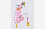 Self-portrait of the artist as a large penis with arms, legs, and breasts